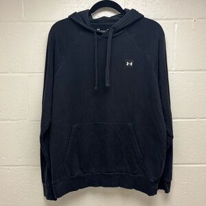 Plain Black Small Logo Under Armour Men's Size Medium Hoodie